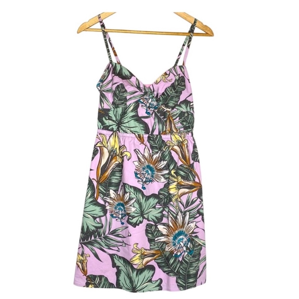 Purple Floral Strappy Dress